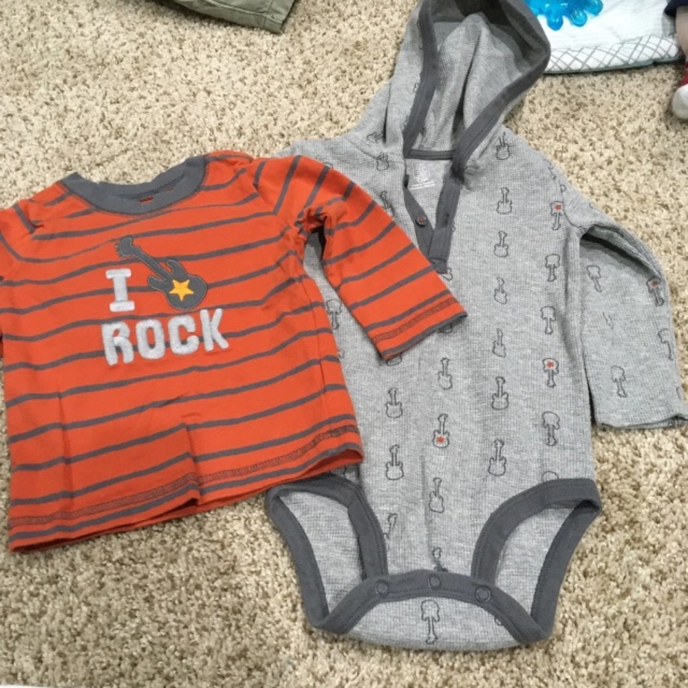 Guitar themed baby clothes bundle
